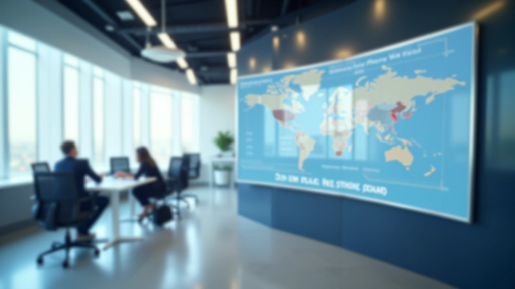 Centre commercial avec statistiques de commerce extérieur affichées, données visuelles, tableau blanc avec graphiques, environnement professionnel