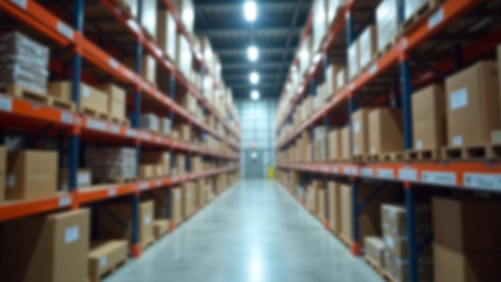 Centre de distribution logistique moderne avec racks de stockage et emballages